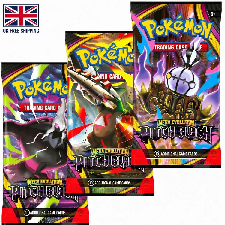 Pokémon Mega Evolution Pitch Black 3 Booster Packs image 1
